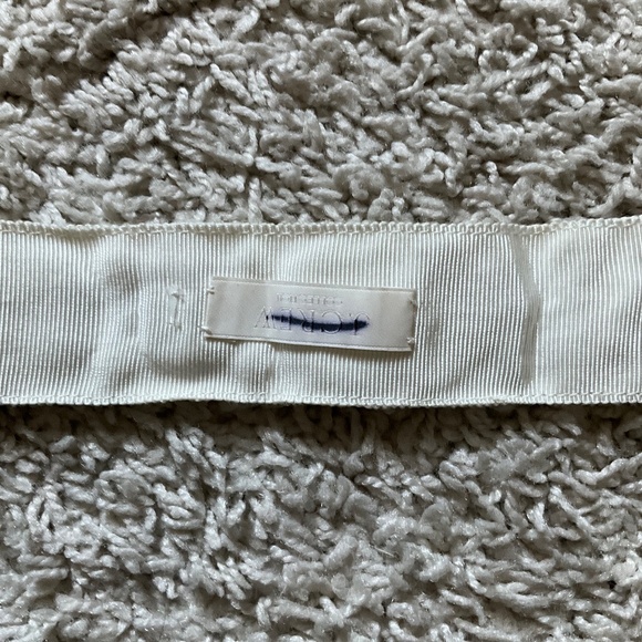 J.CREW GEOMETRIC EMBELLISHED GROSGRAIN SASH. COLOR: IVORY.